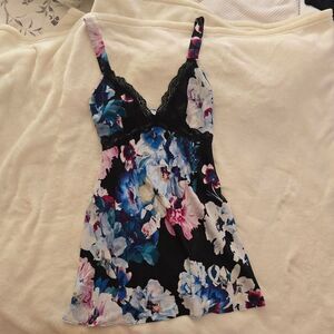 In Bloom Floral Chemise - Black and Blue